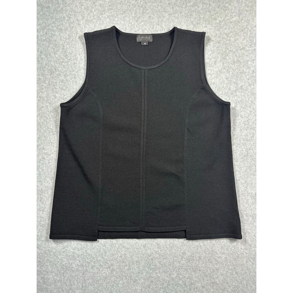 Carlisle Collection Scoop Neck Sleeveless Top Women's Medium Black